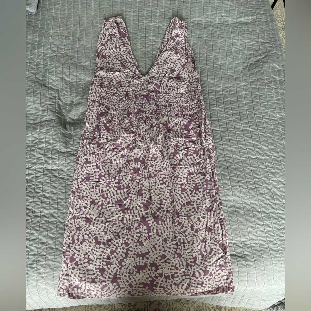 Purple and White Women's Mini Dress